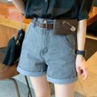 Set: Denim Shorts + Waist Pouch Belt
