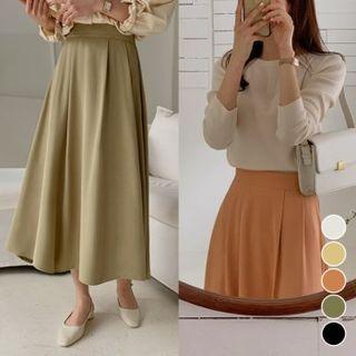 Waistband Maxi Circular Skirt