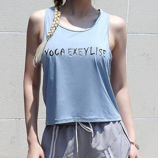 Letter Print Sports Tank Top