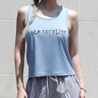 Letter Print Sports Tank Top