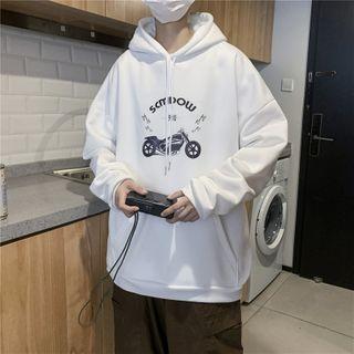 Motorbike Print Hoodie