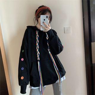 Contrast Button Hoodie