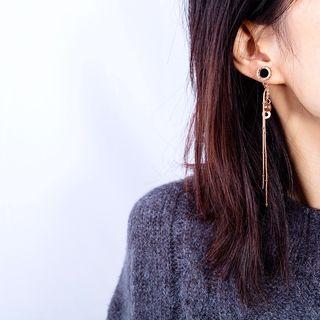 Roman Numeral Geometric Dangle Earring 1 Pair - 568 - Earring - One Size
