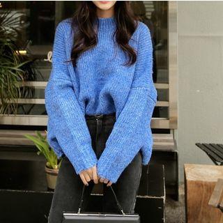 Loose-fit Crewneck Plain Knitted Sweater