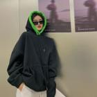 Color Block Long-sleeve Plain Hoodie