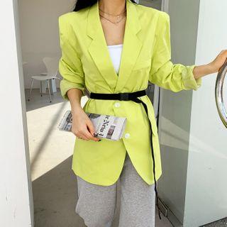 Single-breasted Belted Boxy Blazer