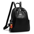 Bear-accent Faux Leather Backpack