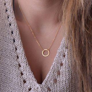 Hoop Necklace N002 - Gold - One Size
