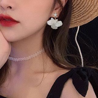 Faux Pearl Acrylic Petal Dangle Earring E1058 - One Size
