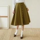 Buttoned Flare Skirt