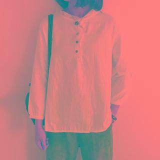 Button-up 3/4-sleeve T-shirt