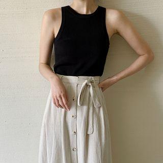 Plain Halter Knit Crop Top