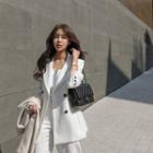 Office Look Pinstripe Double-button Blazer