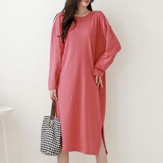 Plain Boxy Midi T-shirt Dress
