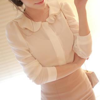 Frill-collar Chiffon Blouse