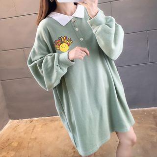 Polo Oversize Printed Long Sweatshirt