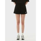 Drawstring-waist Letter-printed Sports Shorts Black - One Size