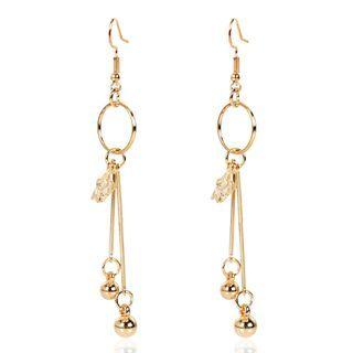Star Rhinestone Drop Earring Gold - One Size