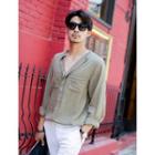 Open-placket Cotton Shirt