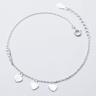 925 Sterling Silver Heart Bracelet S925 Silver - As Shown In Figure - One Size