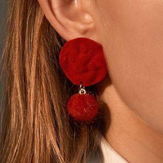 Disc & Pom Pom Dangle Earring
