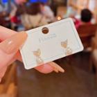 Rhinestone Heart Drop Earring E5019 - 1 Pair - Gold & White - One Size