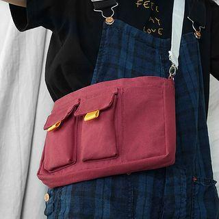 Canvas Crossbody Bag Red - One Size