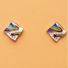 Rainbow Ear Stud / Clip-on Earring