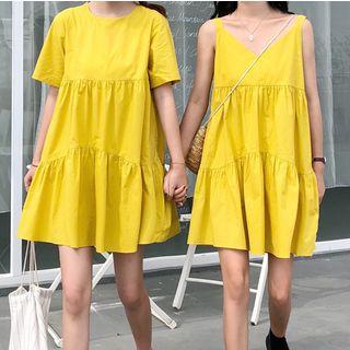 Short-sleeve / Spaghetti-strap A-line Dress