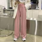 Print Loose-fit Pants Pink - One Size