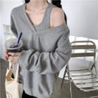 Set: Plain Tank Top + Sweatshirt