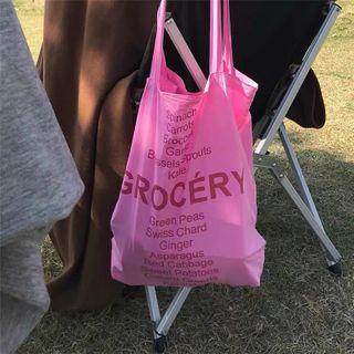 Canvas Lettering Shopper Bag Pink - One Size