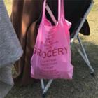 Canvas Lettering Shopper Bag Pink - One Size