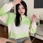 Long-sleeve Round-neck Dyed Sweater