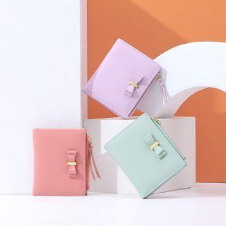 Faux Leather Bow Short Wallet