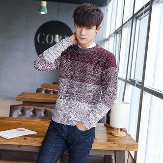 Gradient Long-sleeve Knit Sweater
