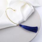 Tassel Dangle Earring 6010 - 1 Pc - Gold & Blue - One Size