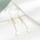 Faux-pearl Drop Earring 1 Pair - 925 Silver Stud - Gold - One Size
