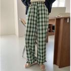 Waistband Plaid Pants