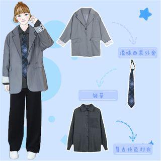 Plain Blazer / Shirt / Neck Tie