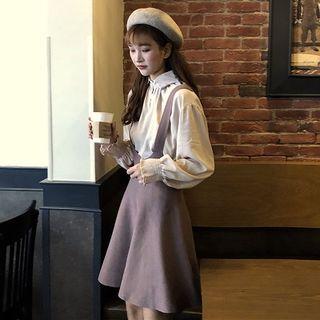 Plain Blouse / Suspender A-line Skirt