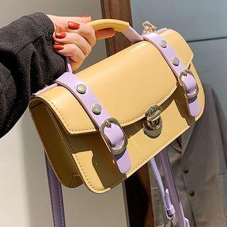 Top Handle Two-tone Crossbody Bag