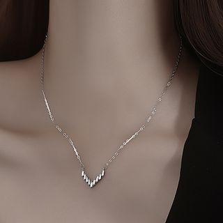 V Shape Pendant Sterling Silver Necklace Necklace - Silver - One Size