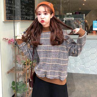 Houndstooth Plaid Pullover