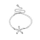 Simple Fashion Hollow Flower Anklet Silver - One Size