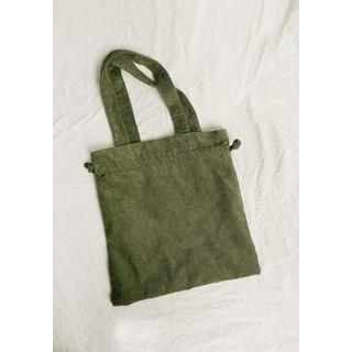 Drawstring Corduroy Shopper Bag