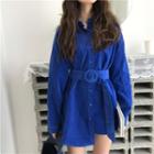 Plain Corduroy Long-sleeve Shirt