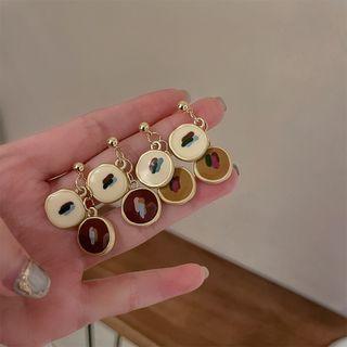 Print Disc Alloy Dangle Earring