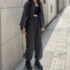 Cropped Button-up Jacket / Camisole Top / Harem Pants