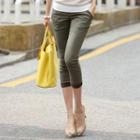 Banded-waist Cropped Pants